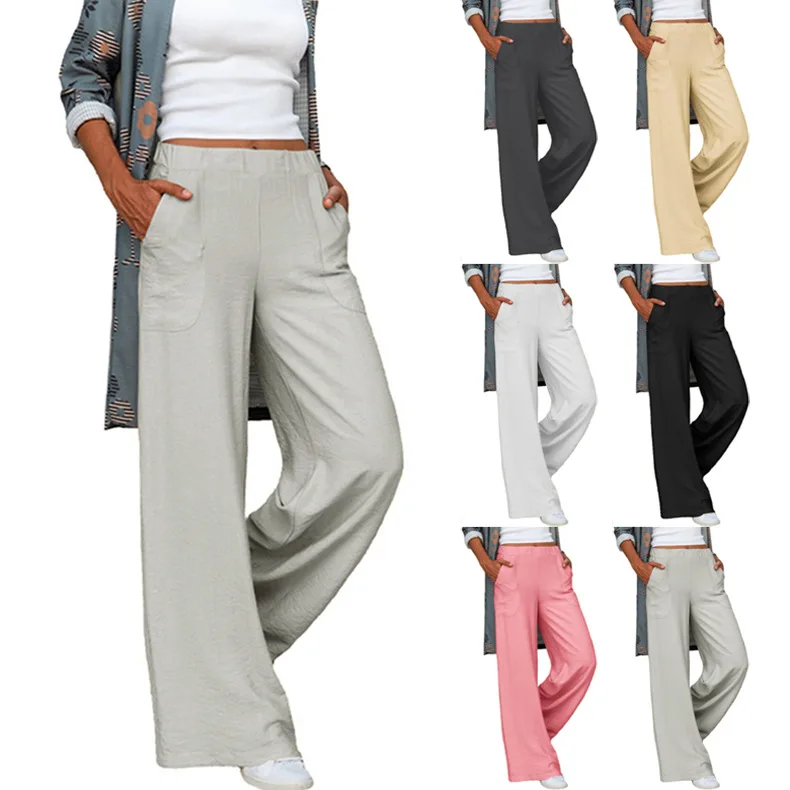 Autumn Winter Loose Wide Leg Pants Women's Casual Drapey Trousers Color Elastic Waist Loose Fit Long Pants
Autumn Winter Loose Wide Leg Pants Women's Casual Drapey Trousers Color Elastic Waist Loose Fit Long Pants