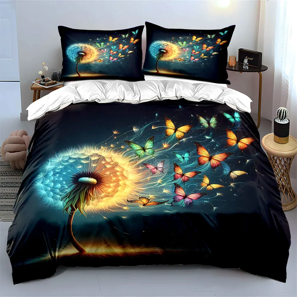 Butterfly Dandelion Art Decor Set Soft Comfortable Duvet Cover Bedding Set Included 1*Duvet Cover & 2*Pillowcases, gift
Butterfly Dandelion Art Decor Set Soft Comfortable Duvet Cover Bedding Set Included 1*Duvet Cover & 2*Pillowcases, gift