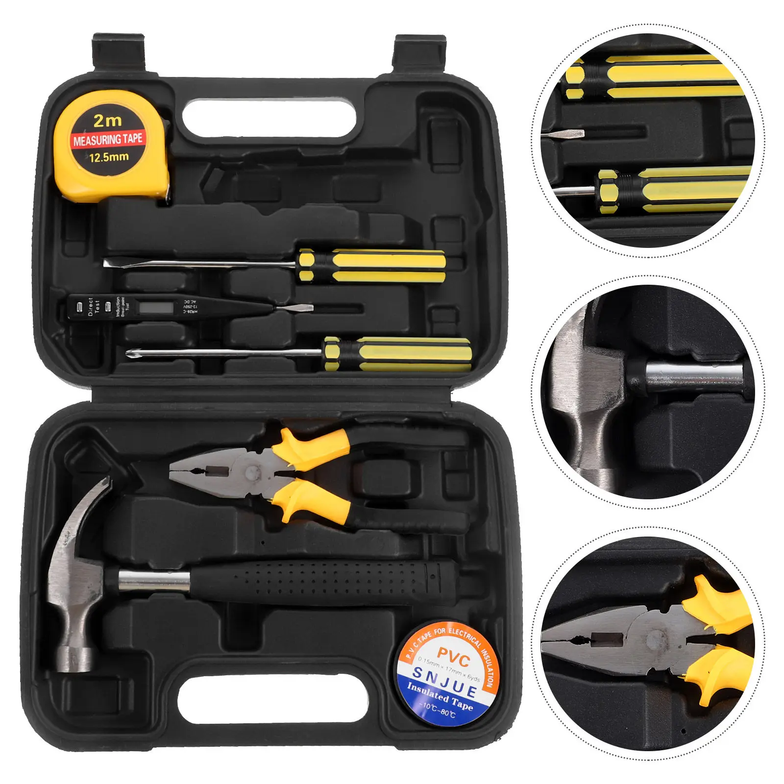 1 Multi-Functional Tool Box Set Tape Measure Hammer Screwdriver Pliers Cutter For Home Automotive Repair Tool Kit Small Toolbox
1 Multi-Functional Tool Box Set Tape Measure Hammer Screwdriver Pliers Cutter For Home Automotive Repair Tool Kit Small Toolbox