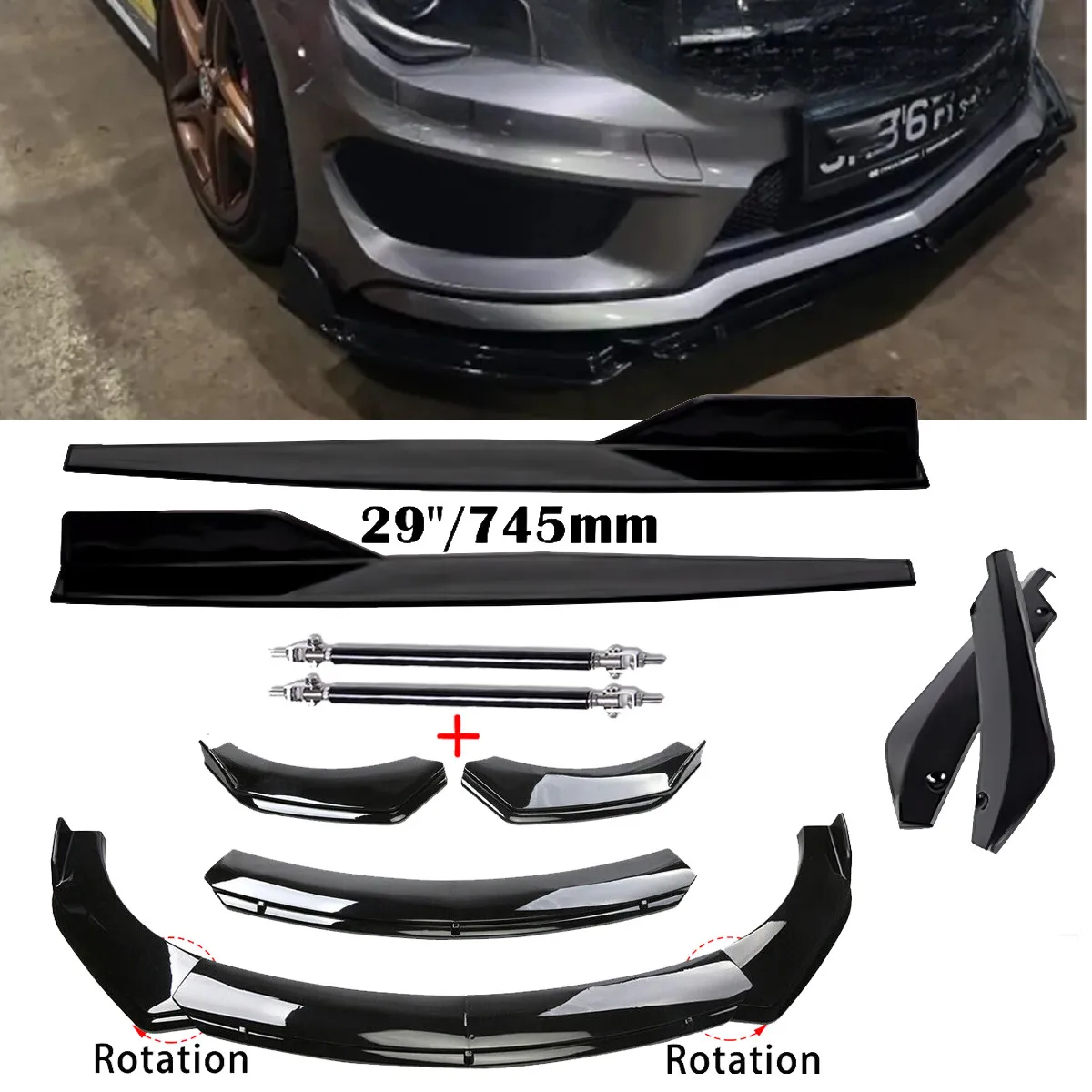 For Mercedes-Benz CLA180 CLA200 Gloss Black Front Bumper Lip Spoiler Side Skirt
For Mercedes-Benz CLA180 CLA200 Gloss Black Front Bumper Lip Spoiler Side Skirt