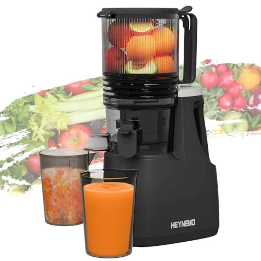 Cold Press Juicer for Whole Vegetable Fruit, Black ABS Plastic, 5.9 Wide Feed Chute, Slow Masticating 150W with Dual-Layer Stra
Cold Press Juicer for Whole Vegetable Fruit, Black ABS Plastic, 5.9 Wide Feed Chute, Slow Masticating 150W with Dual-Layer Stra