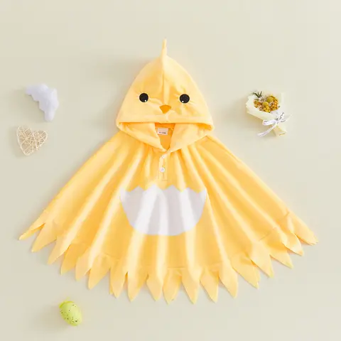 Toddler Baby Chick Cloak Cute Fancy Kids Cape Jackets Coats Outwear Halloween Hooded Costume