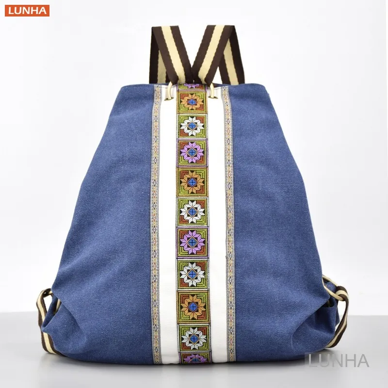 Женский холщовый рюкзак с вышитыми узорами, большая вместительная повседневная сумка на плечо на шнурке, дорожные рюкзаки в стиле ретро
Женский холщовый рюкзак с вышитыми узорами, большая вместительная повседневная сумка на плечо на шнурке, дорожные рюкзаки в стиле ретро