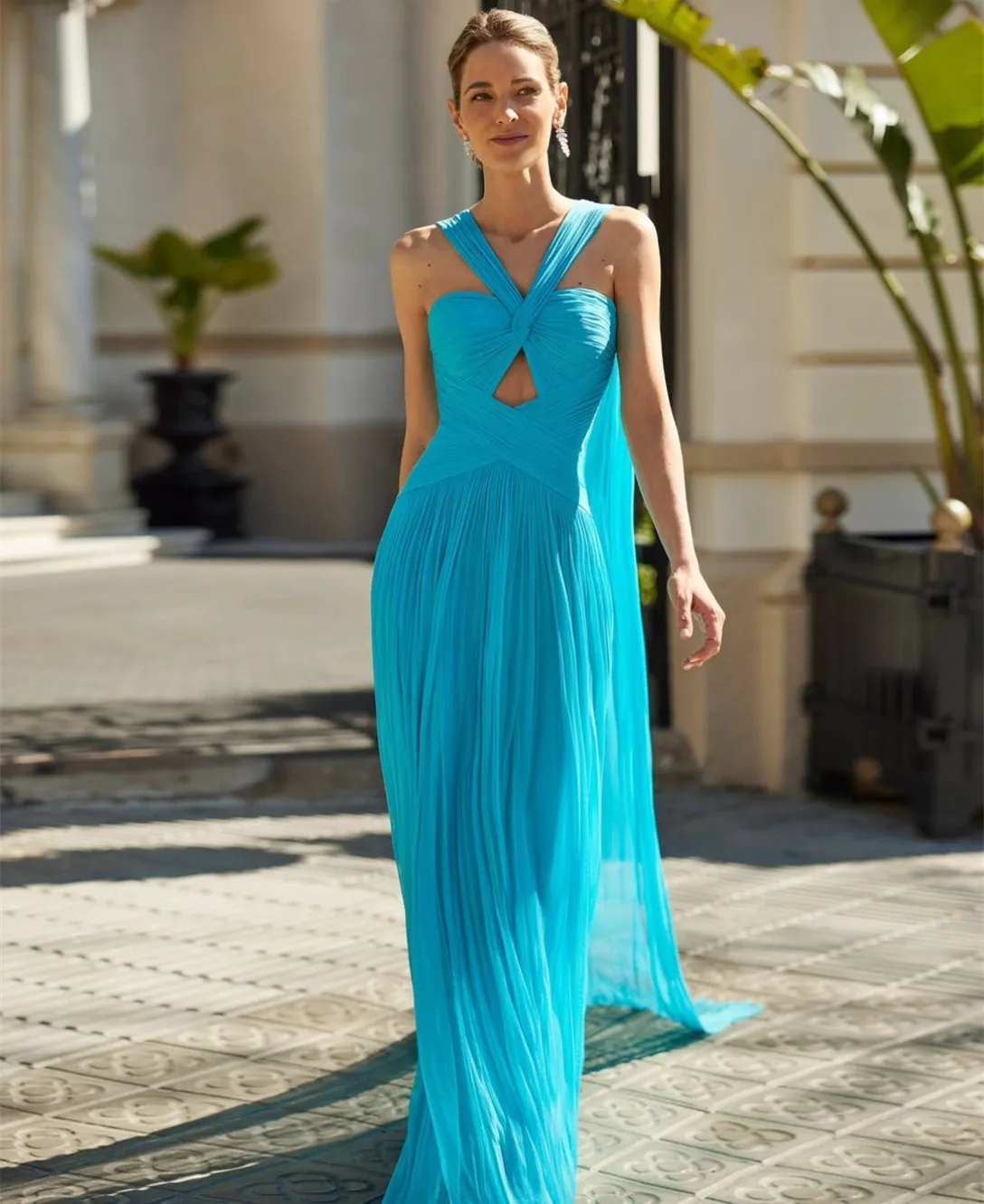 Customized Long Chiffon Evening Dresses with Ribbon A-Line Pleated فساتين الحفلة Wedding Guest Dress for Women
Customized Long Chiffon Evening Dresses with Ribbon A-Line Pleated فساتين الحفلة Wedding Guest Dress for Women