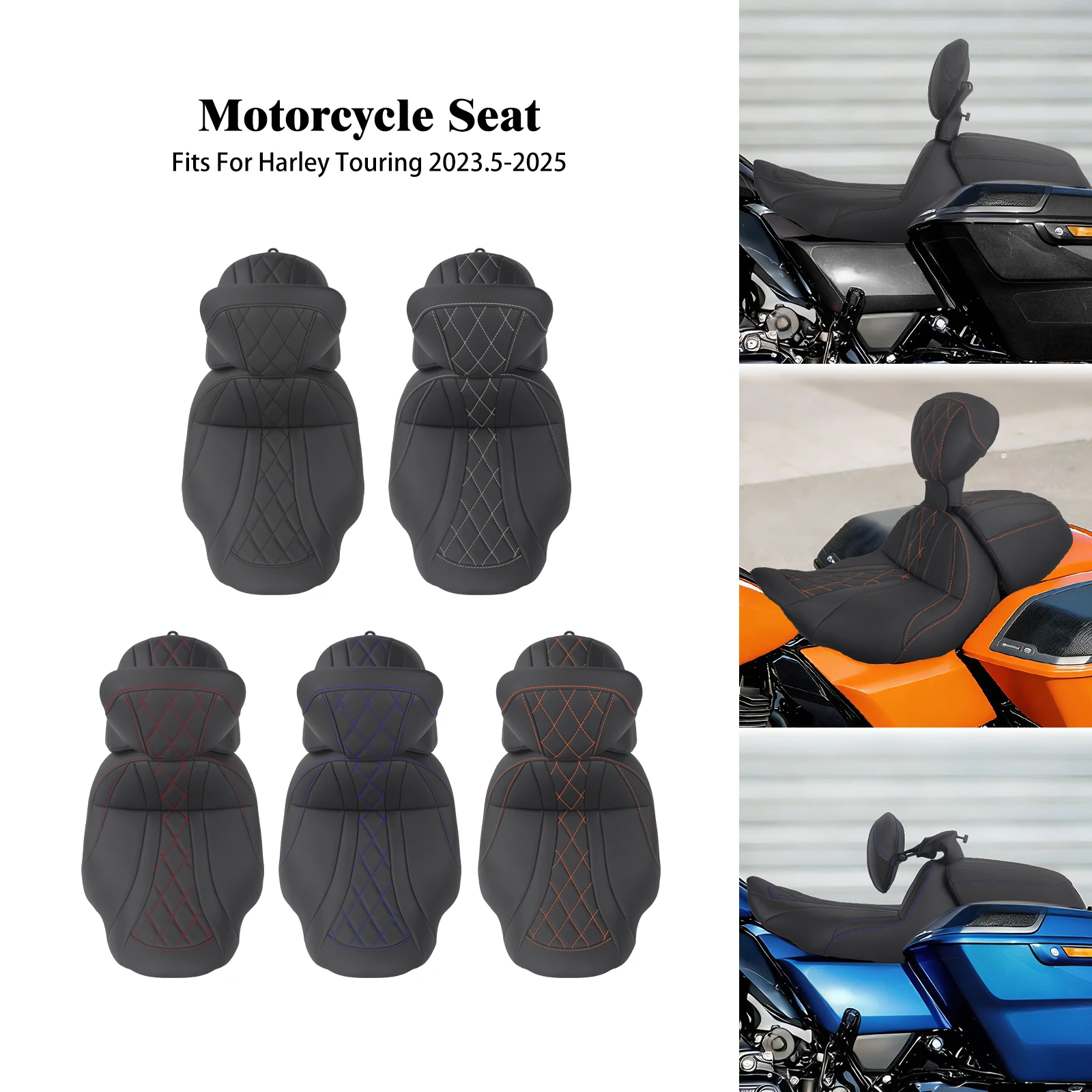 Two Up Seat With Backrest Motorcycle Driver Rider Passenger Seat For Harley Touring Electra Street Glide FLHR FLTRX 2023.5-2025
Two Up Seat With Backrest Motorcycle Driver Rider Passenger Seat For Harley Touring Electra Street Glide FLHR FLTRX 2023.5-2025