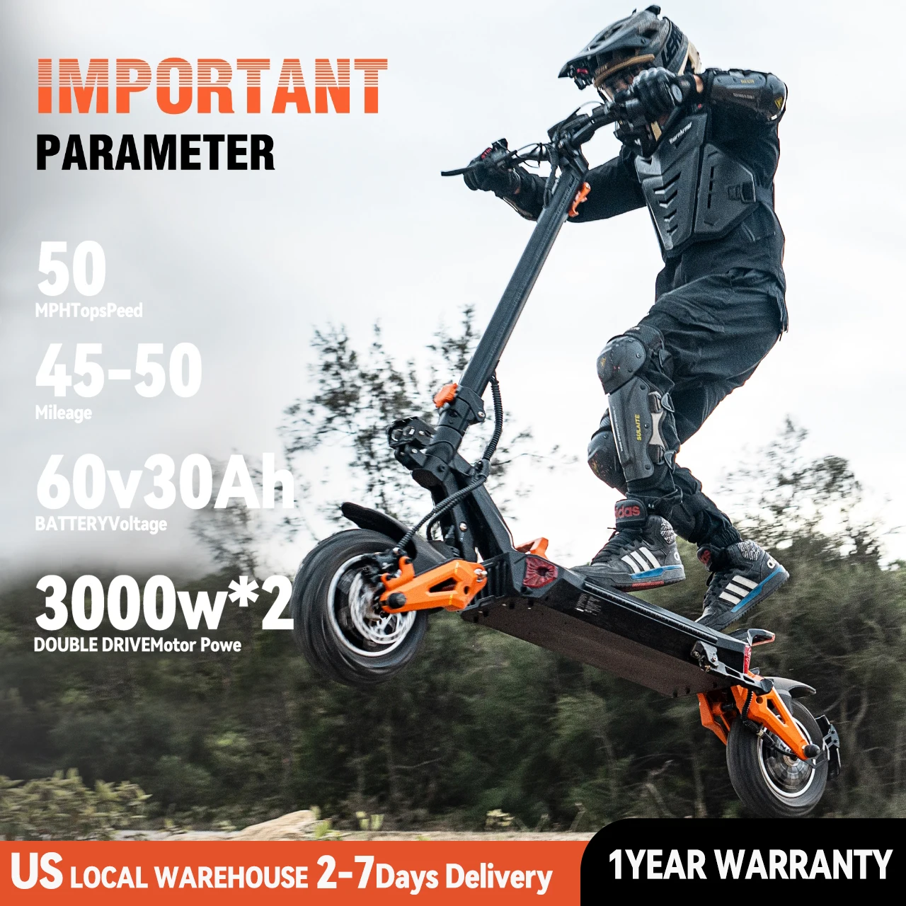 H9 High Performance Foldable Electric Scooter 3000W*2 Dual-Motor 60V30AH Battery Long Endurance Off-Road Commute E-Scooter
H9 High Performance Foldable Electric Scooter 3000W*2 Dual-Motor 60V30AH Battery Long Endurance Off-Road Commute E-Scooter