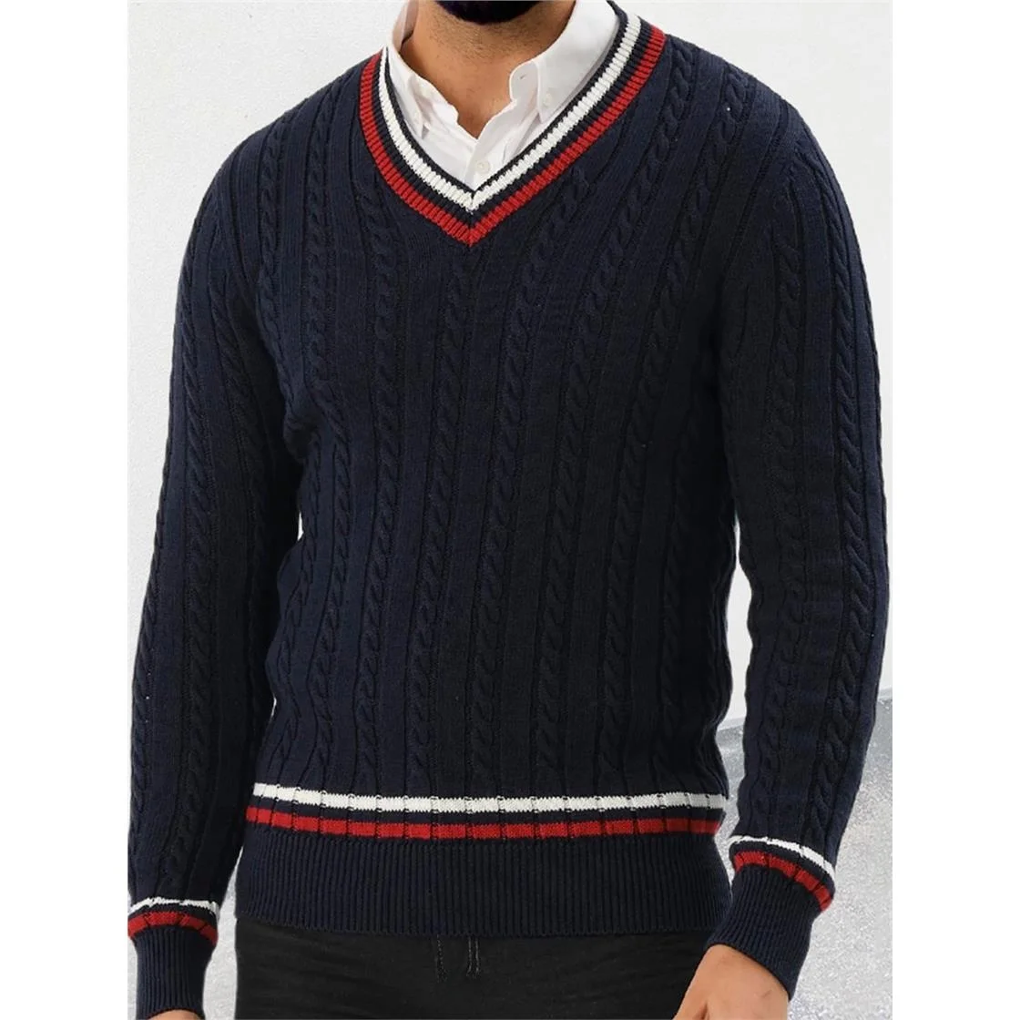 Men's Slim Fit Long Sleeve V-Neck Knitted Sweater Color Block Street Style Autumn Winter New Fashion Casual Comfortable Inner...
Men's Slim Fit Long Sleeve V-Neck Knitted Sweater Color Block Street Style Autumn Winter New Fashion Casual Comfortable Inner...