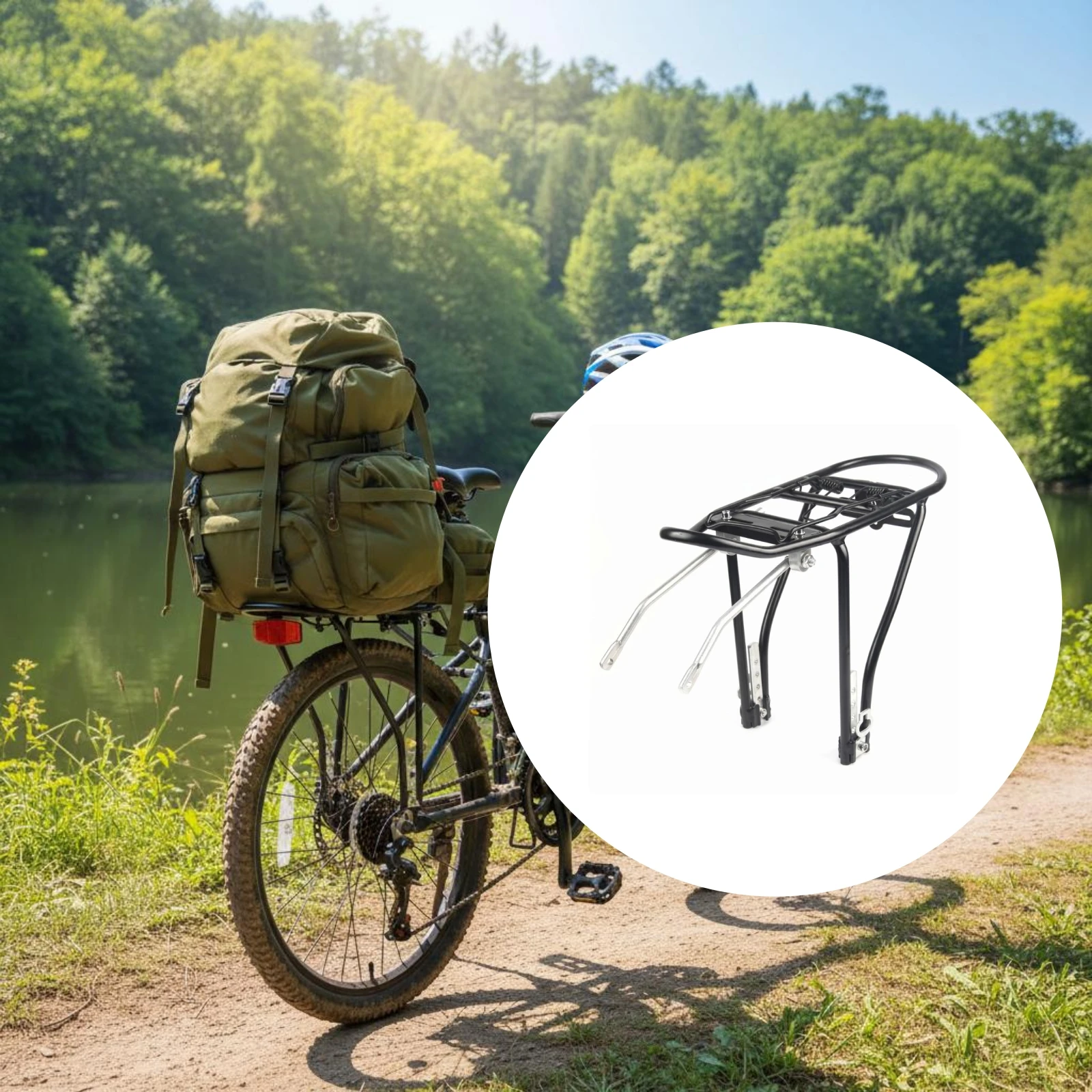 Folding Bike Rear Rack Foldable Adjustable Bike Rear Rack Sturdy for Commuting
Folding Bike Rear Rack Foldable Adjustable Bike Rear Rack Sturdy for Commuting
