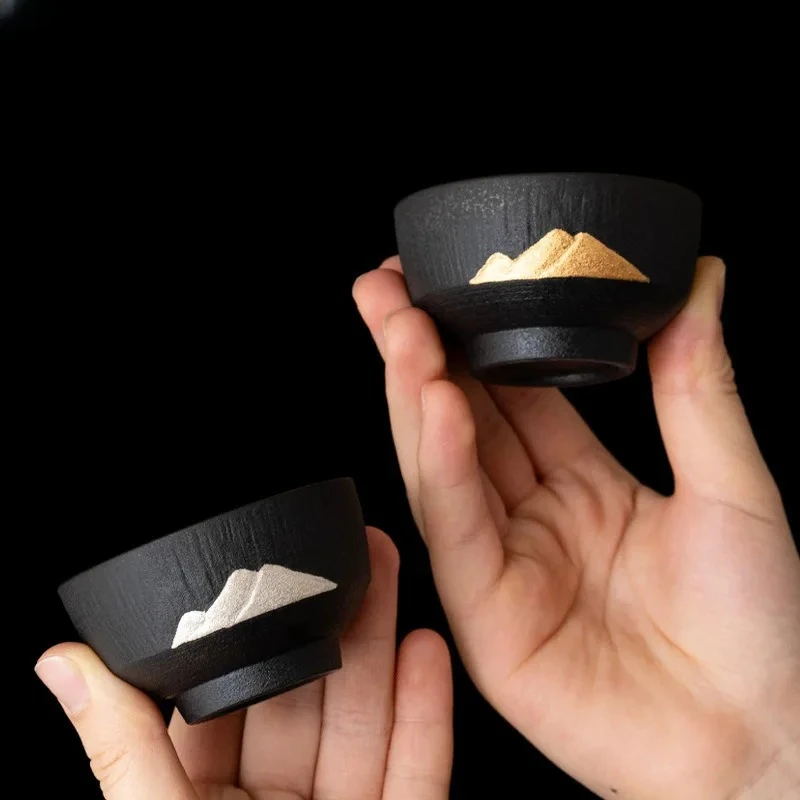 80ML Tracing Gold Silver Coarse Pottery Teacup Retro Tea Bowl Water Jug Tea-tasting Smelling Cup Jianzhan Master Cups Cafes Gift
80ML Tracing Gold Silver Coarse Pottery Teacup Retro Tea Bowl Water Jug Tea-tasting Smelling Cup Jianzhan Master Cups Cafes Gift