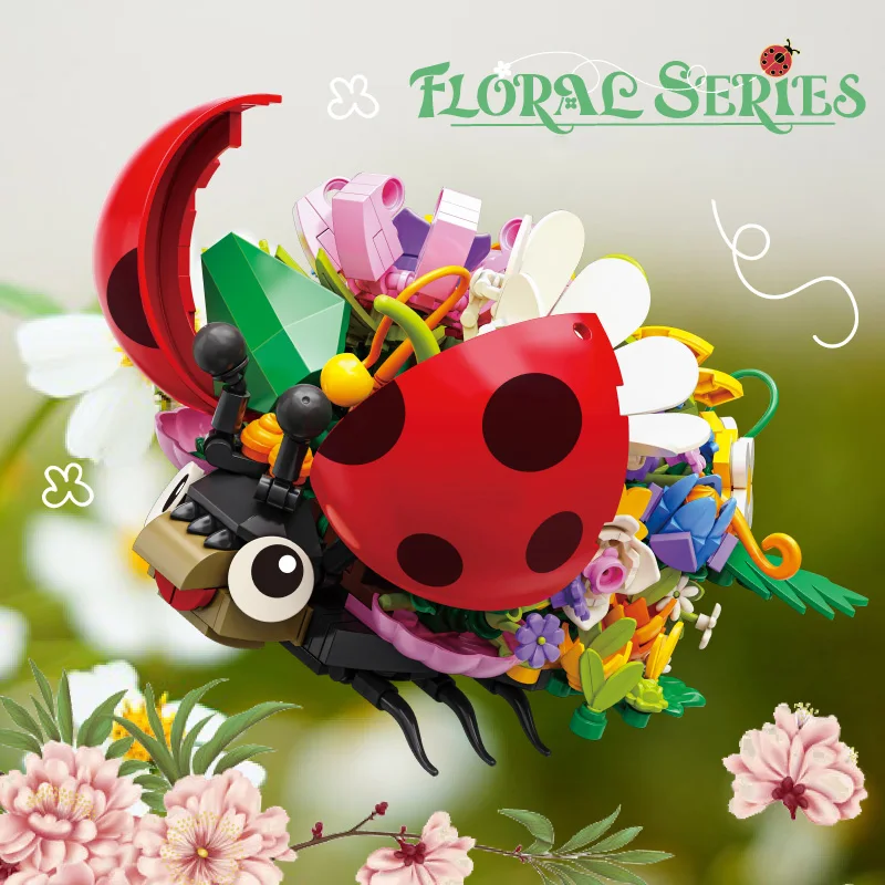Creative Ladybug Bouquet Building Blocks, Open Them to Reveal a Surprise Flower Shop, Assembly Model, Seven-Star Ladybug Bouquet Assembly, Insect-Shaped Flower Shop Building Blocks
Creative Ladybug Bouquet Building Blocks, Open Them to Reveal a Surprise Flower Shop, Assembly Model, Seven-Star Ladybug Bouquet Assembly, Insect-Shaped Flower Shop Building Blocks