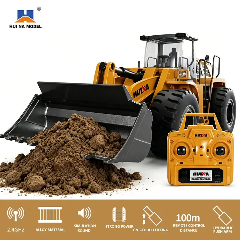 HUINA 1583 1/14 Scale Remote Control Alloy Bulldozer Toy 22CH Heavy-Duty RC Engineering Vehicle Simulation Loader Gift for Kids
HUINA 1583 1/14 Scale Remote Control Alloy Bulldozer Toy 22CH Heavy-Duty RC Engineering Vehicle Simulation Loader Gift for Kids