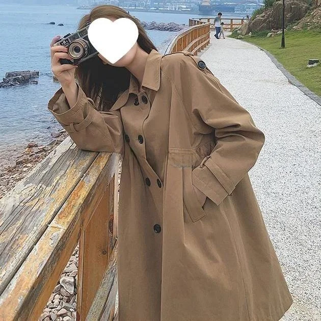Casual Loose Women's Double-Breasted Long Coat Spring Autumn Fashionable Windbreaker Regular Length Polyester Fabric
Casual Loose Women's Double-Breasted Long Coat Spring Autumn Fashionable Windbreaker Regular Length Polyester Fabric