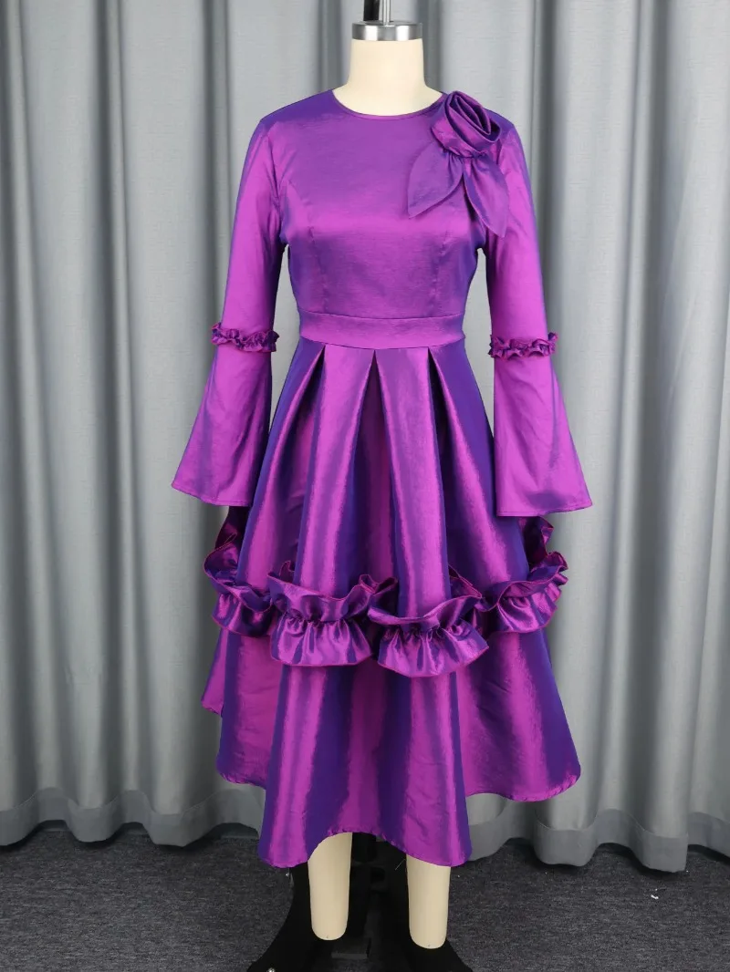 Purple Plus Size African Dresses for Women Elegant 2026 Spring Summer Africa Long Sleeve O-neck Party Evening Midi Dress Outfits
Purple Plus Size African Dresses for Women Elegant 2026 Spring Summer Africa Long Sleeve O-neck Party Evening Midi Dress Outfits