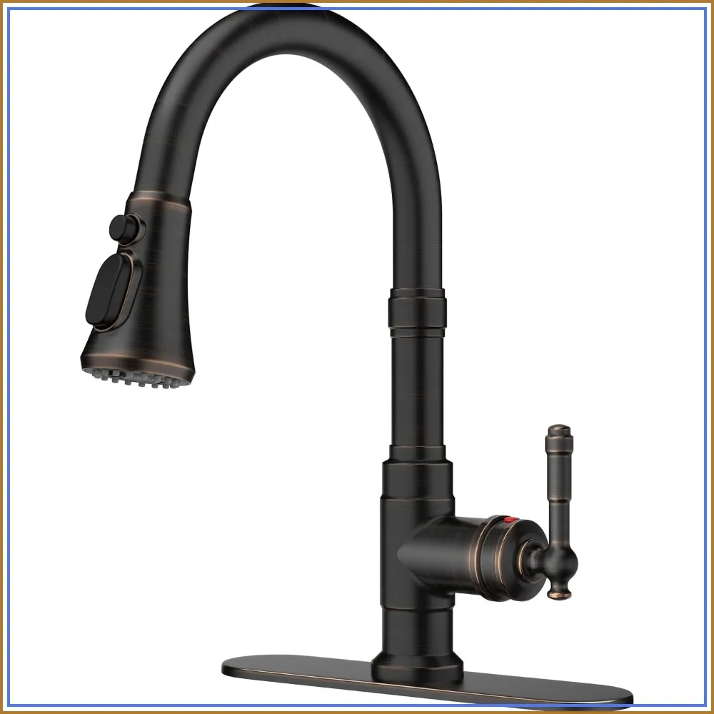 Vintage Kitchen Faucet with Pull Down Sprayer, Oil Rubbed Bronze, High Arc Single Handle, Antique Pull Out Sink Faucet for Farmhouse, RV, Bar, 1 or 3 Hole
Vintage Kitchen Faucet with Pull Down Sprayer, Oil Rubbed Bronze, High Arc Single Handle, Antique Pull Out Sink Faucet for Farmhouse, RV, Bar, 1 or 3 Hole