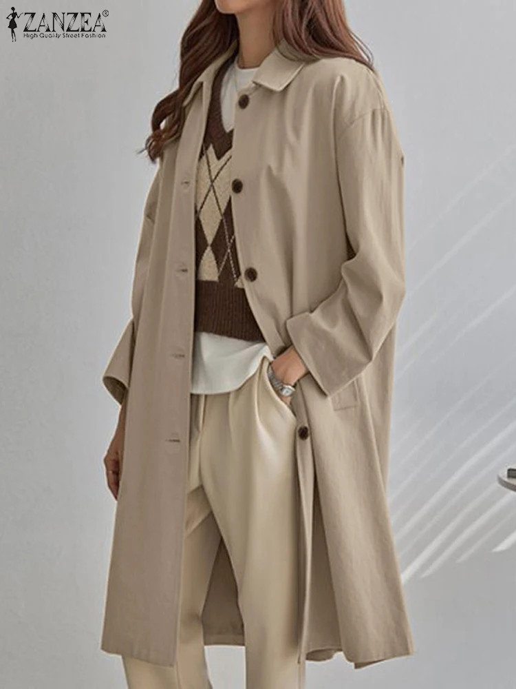 ZANZEA Women Holiday Trench Coats 2023 Autumn Long Sleeve Khaki Outerwears Korean Fashion Single-breasted Mid-Long Windbreaker
ZANZEA Women Holiday Trench Coats 2023 Autumn Long Sleeve Khaki Outerwears Korean Fashion Single-breasted Mid-Long Windbreaker