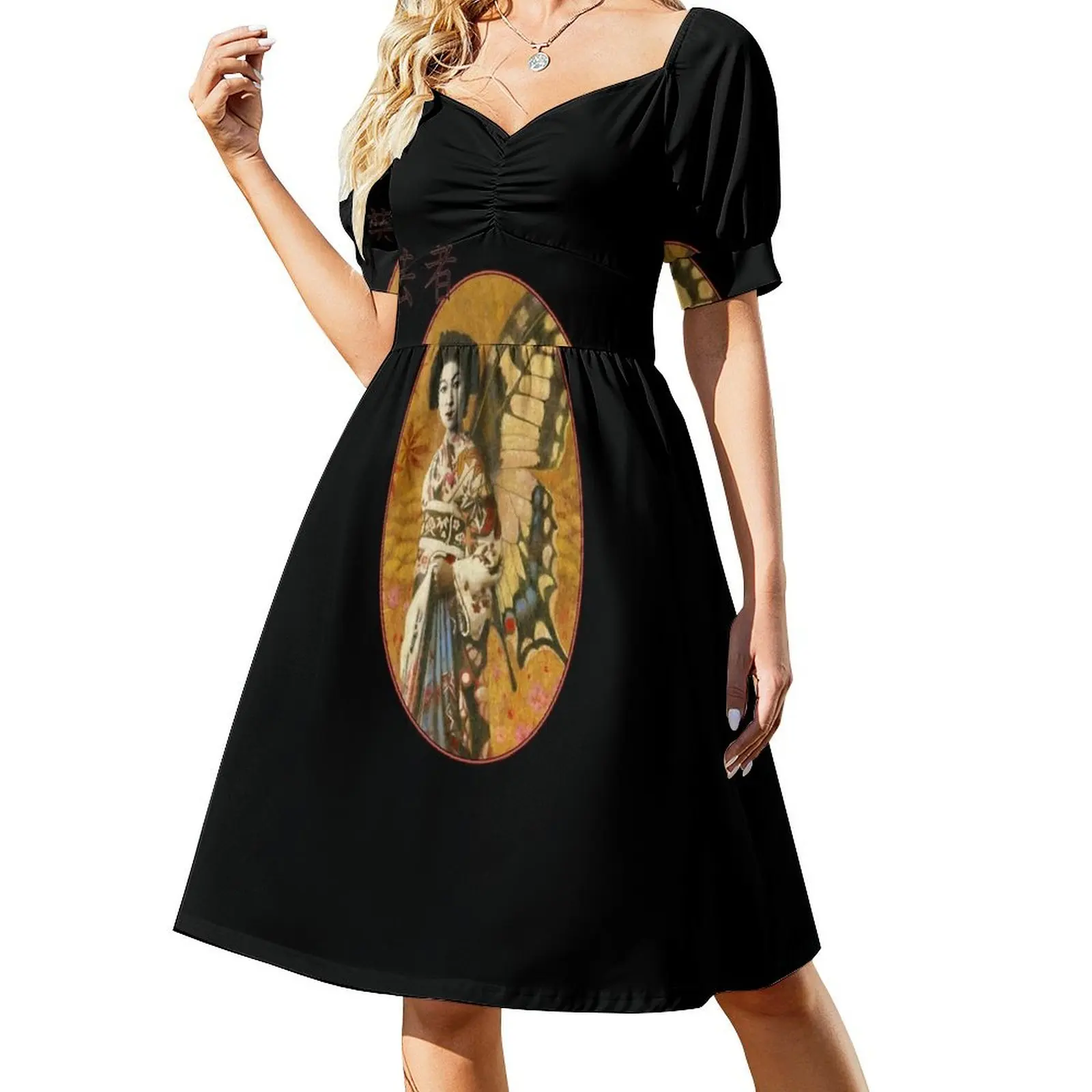 Vintage Geisha Design Short-Sleeved Dress Aesthetic clothing wedding guest dress 2025
Vintage Geisha Design Short-Sleeved Dress Aesthetic clothing wedding guest dress 2025