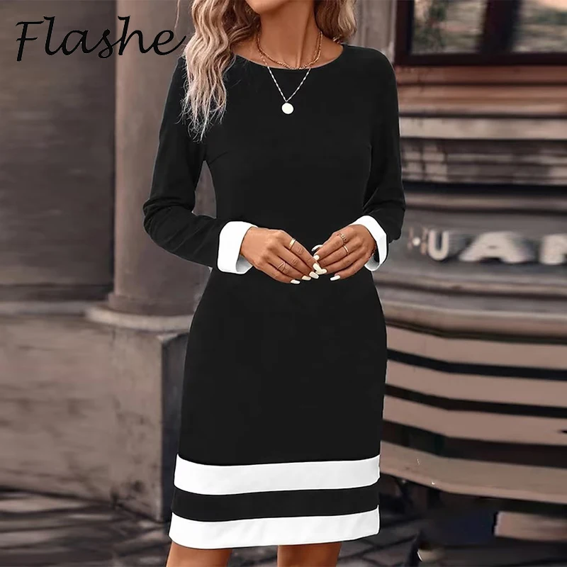 Elegant Lady Office Dress Women O Neck Long Sleeve Striped Print Mini Dresses For Women Party Dress
Elegant Lady Office Dress Women O Neck Long Sleeve Striped Print Mini Dresses For Women Party Dress