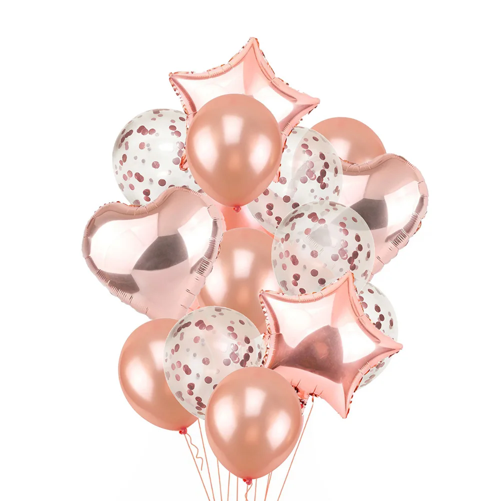 14pcs Aluminum Film Balloon Set Heart Star Foil Clear Confetti Glitter Wedding Party Birthday Decoration Gold Silver Solid Color
14pcs Aluminum Film Balloon Set Heart Star Foil Clear Confetti Glitter Wedding Party Birthday Decoration Gold Silver Solid Color