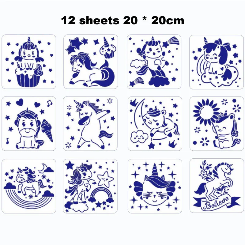 12pcs Robot Unicorn Attack Stencil DIY Layering Furniture Floor Wall Painting Scrapbook Coloring Embossing Decoration Template
12pcs Robot Unicorn Attack Stencil DIY Layering Furniture Floor Wall Painting Scrapbook Coloring Embossing Decoration Template