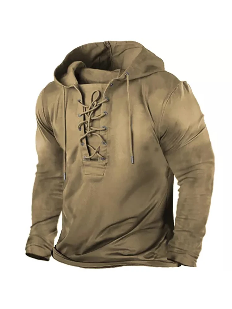 Men's Retro Workwear Hoodie Lace Up Front Long Sleeves Casual Pullover Vintage Medieval Inspired Solid Color Outdoor Sweatshirts
Men's Retro Workwear Hoodie Lace Up Front Long Sleeves Casual Pullover Vintage Medieval Inspired Solid Color Outdoor Sweatshirts