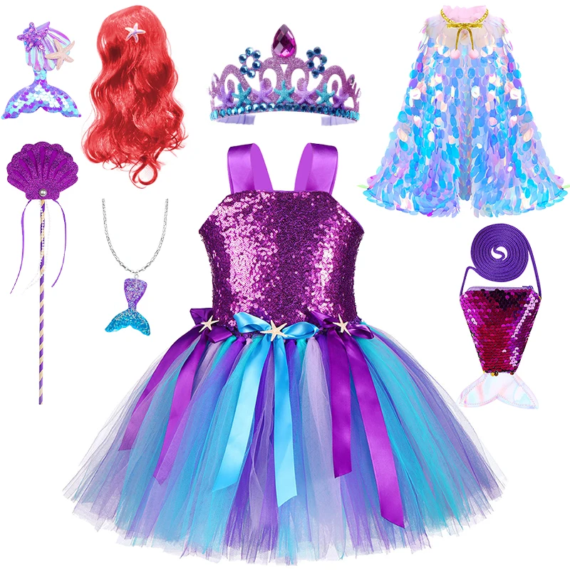 Fairy Girl Colorful Ariel Princess Mermaid Tutu Dress Children's Halloween Cosplay Masquerade Birthday Party Performance Costume
Fairy Girl Colorful Ariel Princess Mermaid Tutu Dress Children's Halloween Cosplay Masquerade Birthday Party Performance Costume