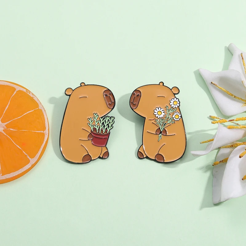 Wholesale Cute Capybara Enamel Pins Cartoon Animal Hard Metal Brooches Shirt Backpack Lapel Badge Jewelry Gift for Kids Friends
Wholesale Cute Capybara Enamel Pins Cartoon Animal Hard Metal Brooches Shirt Backpack Lapel Badge Jewelry Gift for Kids Friends