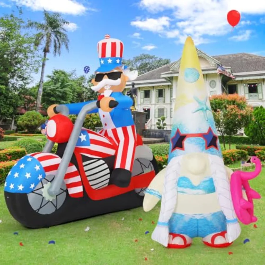 6 FT 4th of July Patriotic Inflatable Decorations and 5 FT Inflatables Gnome Outdoor Blow Up Yard Decoration with LED Lights, W
6 FT 4th of July Patriotic Inflatable Decorations and 5 FT Inflatables Gnome Outdoor Blow Up Yard Decoration with LED Lights, W