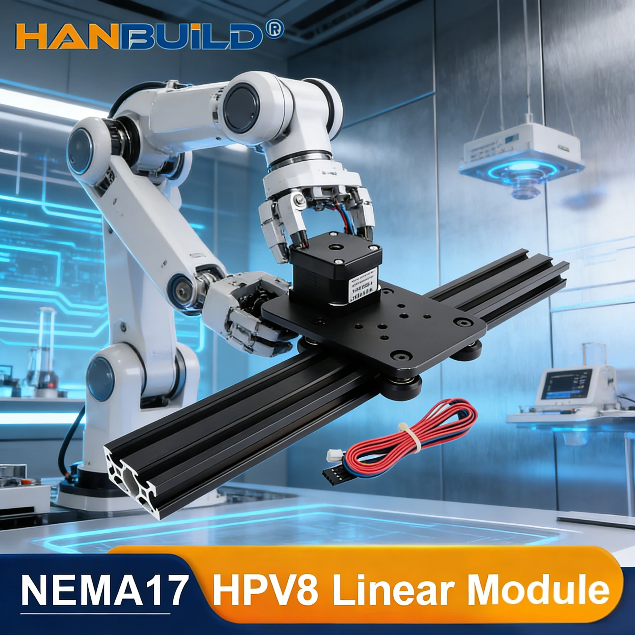 HPV8 Openbuilds Mini Solid V Slot 500-1000MM Belt Linear module Pinion Linear Actuator 17HS3401 28N.CM 1.3A NEMA17 stepper motor
HPV8 Openbuilds Mini Solid V Slot 500-1000MM Belt Linear module Pinion Linear Actuator 17HS3401 28N.CM 1.3A NEMA17 stepper motor