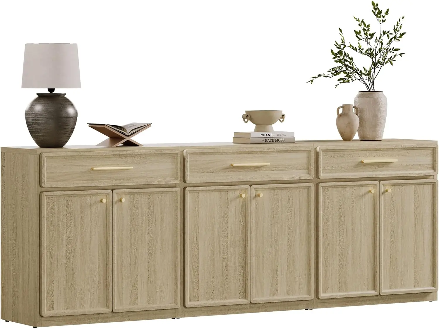 Tall Modern Storage Cabinet with Doors and Shelves, 90-Inch Wide Wooden Buffet for Living Room, Kitchen, Dining Area
Tall Modern Storage Cabinet with Doors and Shelves, 90-Inch Wide Wooden Buffet for Living Room, Kitchen, Dining Area