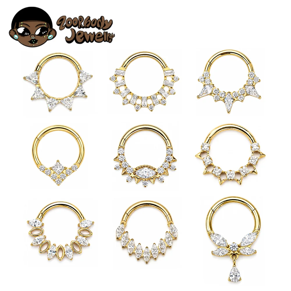 ASTM F136 Titanium with CZ Hinged Helix Piercing Earrings 16G Septum Clicker Nose Ring Daith Tragus Earring 2026 New jewelry
ASTM F136 Titanium with CZ Hinged Helix Piercing Earrings 16G Septum Clicker Nose Ring Daith Tragus Earring 2026 New jewelry