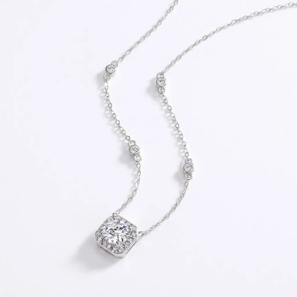 S925 Sterling Silver Halo Square Stone Pendant Necklace Sparkling Chain Women Daily Party Wedding Jewelry Valentine Birthday Mot
S925 Sterling Silver Halo Square Stone Pendant Necklace Sparkling Chain Women Daily Party Wedding Jewelry Valentine Birthday Mot