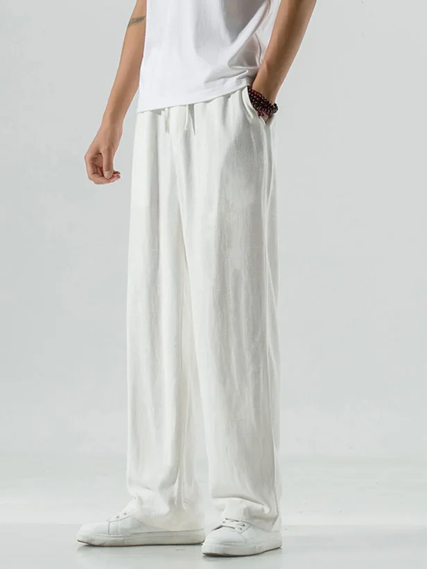 Summer Men's Loose Straight Leg Linen Wide Leg Pants Breathable Lightweight Casual Fashion Brand Trousers Anti-Wrinkle
Summer Men's Loose Straight Leg Linen Wide Leg Pants Breathable Lightweight Casual Fashion Brand Trousers Anti-Wrinkle