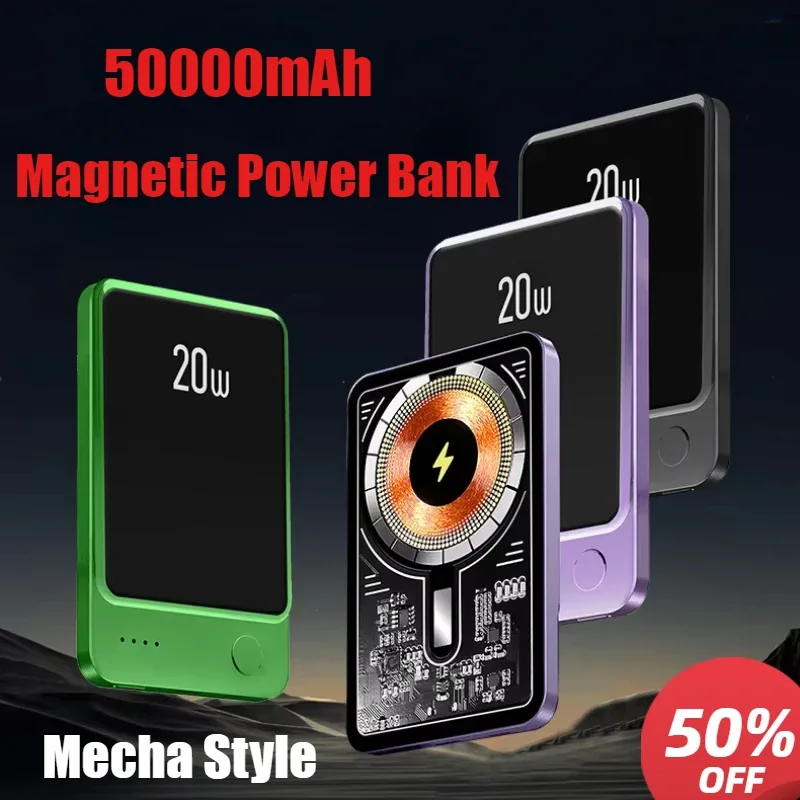 New Magsafe Magnetic Wireless Power Bank 50000mAh Battery Charger Cases Wireless Fast Charging for iPhone Samsung Xiaomi Huawei
New Magsafe Magnetic Wireless Power Bank 50000mAh Battery Charger Cases Wireless Fast Charging for iPhone Samsung Xiaomi Huawei
