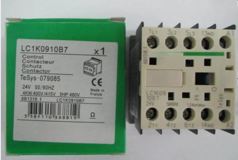 Brand new LC1K0910B7 LC7K0910B7 contactor -3P - AC-3=440 V 9 A -1 normally open auxiliary -24 V AC coil Fast delivery
Brand new LC1K0910B7 LC7K0910B7 contactor -3P - AC-3=440 V 9 A -1 normally open auxiliary -24 V AC coil Fast delivery
