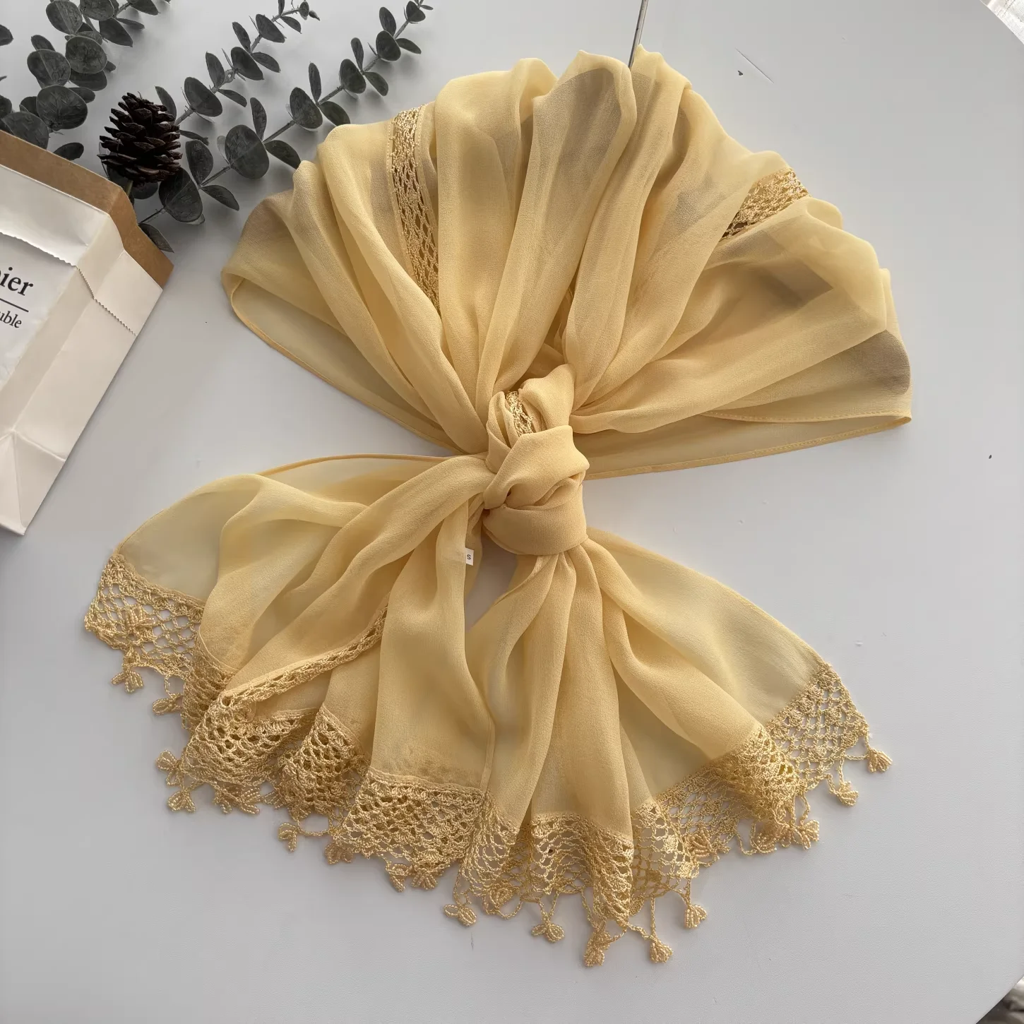 2026 Bohemian luxury women's scarves 100% silk neck scarves bohemian handmade crochet patchwork yellow black solid scarf
2026 Bohemian luxury women's scarves 100% silk neck scarves bohemian handmade crochet patchwork yellow black solid scarf