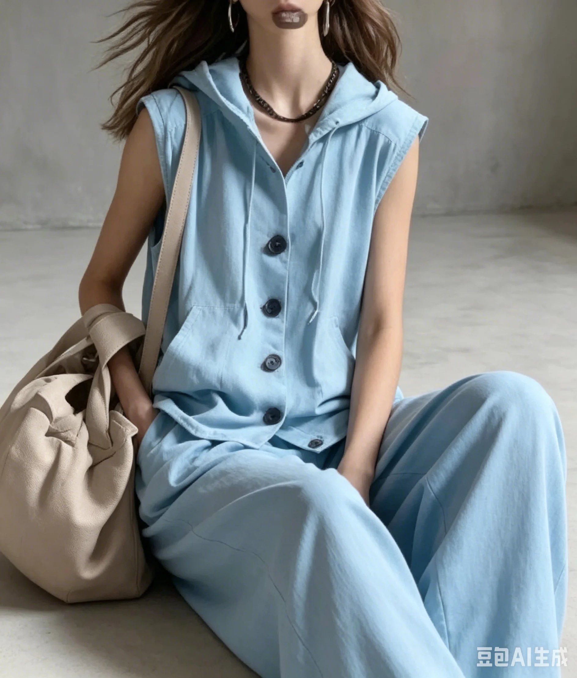 Fashion Solid Sleeveless Hooded Women Suit Spring Summer New Casual Vacation Loose Vest + Wide Leg Long Pants 2 Piece Set Female
Fashion Solid Sleeveless Hooded Women Suit Spring Summer New Casual Vacation Loose Vest + Wide Leg Long Pants 2 Piece Set Female