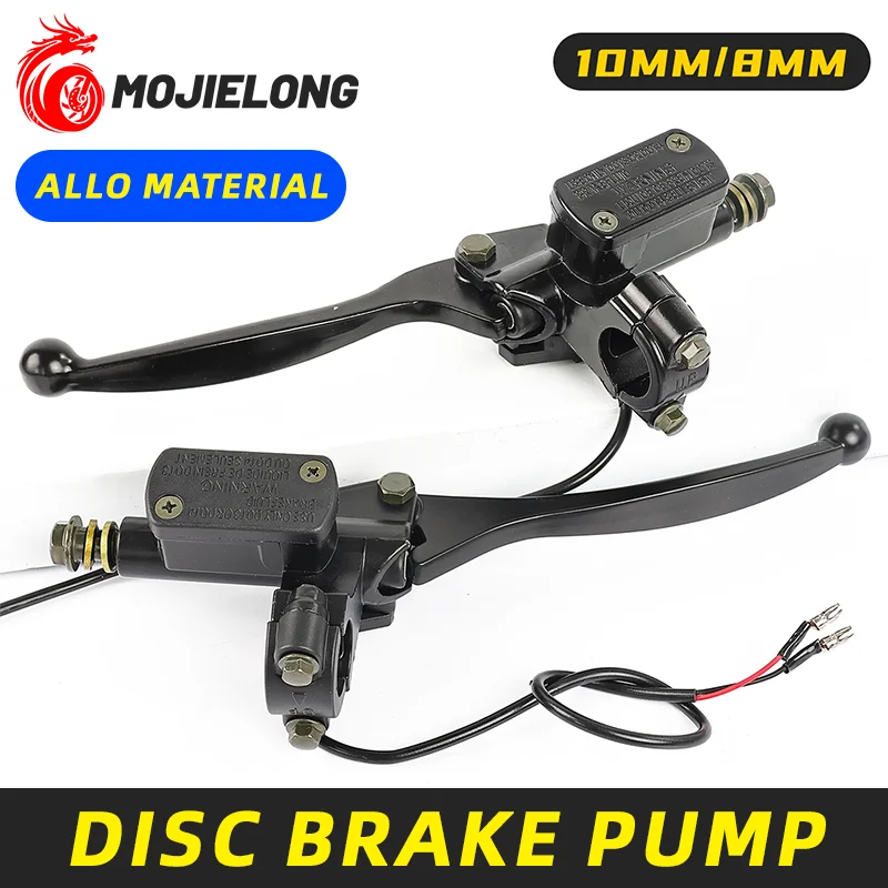 General electric scooter hydraulic brake lever, suitable for 50cc motorcycle front and rear brake pump brake discs for pumping.
General electric scooter hydraulic brake lever, suitable for 50cc motorcycle front and rear brake pump brake discs for pumping.