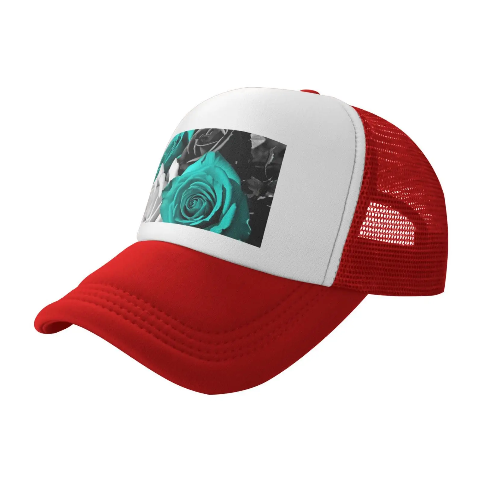 Black White Teal Gray Rose Flowers Printed Baseball Cap Breathable Mesh Adjustable Snap Back Closure Four Seasons Sun Hat
Black White Teal Gray Rose Flowers Printed Baseball Cap Breathable Mesh Adjustable Snap Back Closure Four Seasons Sun Hat