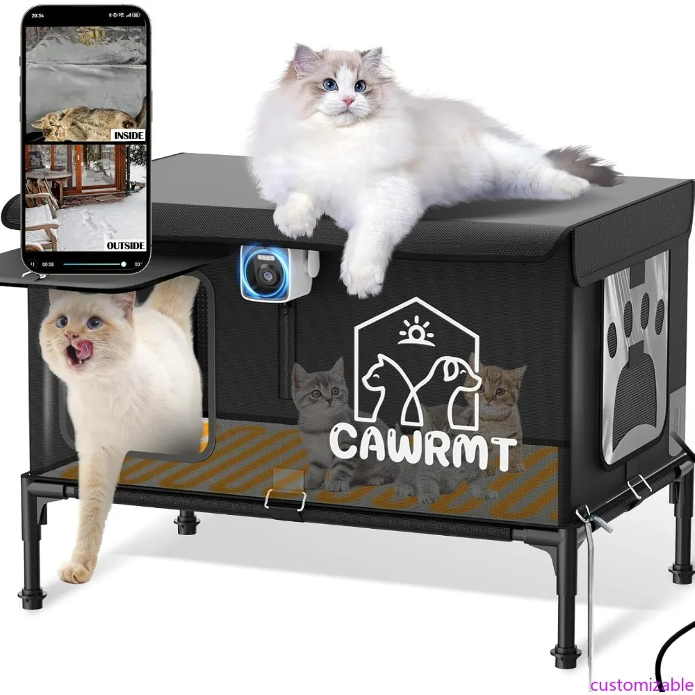 Weatherproof Insulated Outdoor Cat House with Camera for Feral Cats in Winter
Weatherproof Insulated Outdoor Cat House with Camera for Feral Cats in Winter