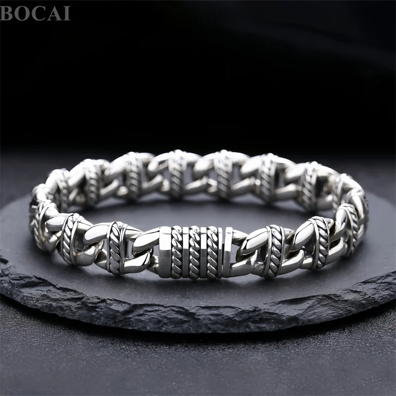 BOCAI Real S925 Silver Jewelry Personality Retro Woven Pattern Men's Bracelet Fashion Trend Birthday Gifts Fine Choice Jewelry
BOCAI Real S925 Silver Jewelry Personality Retro Woven Pattern Men's Bracelet Fashion Trend Birthday Gifts Fine Choice Jewelry