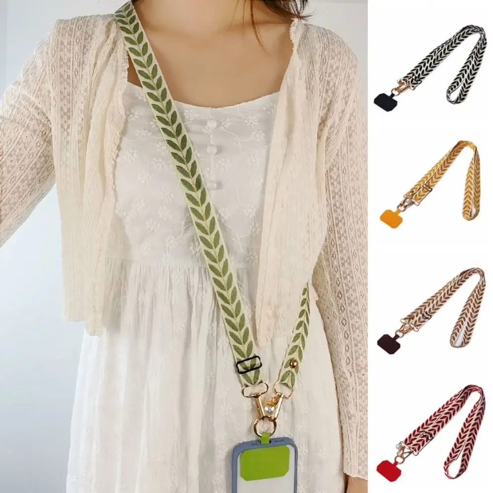 Adjustable Crossbody Phone Lanyard Pearl Pendant Hanging Neck Phone Antilost Lanyard Wide Cloth Leaf Long Phone Strap
Adjustable Crossbody Phone Lanyard Pearl Pendant Hanging Neck Phone Antilost Lanyard Wide Cloth Leaf Long Phone Strap