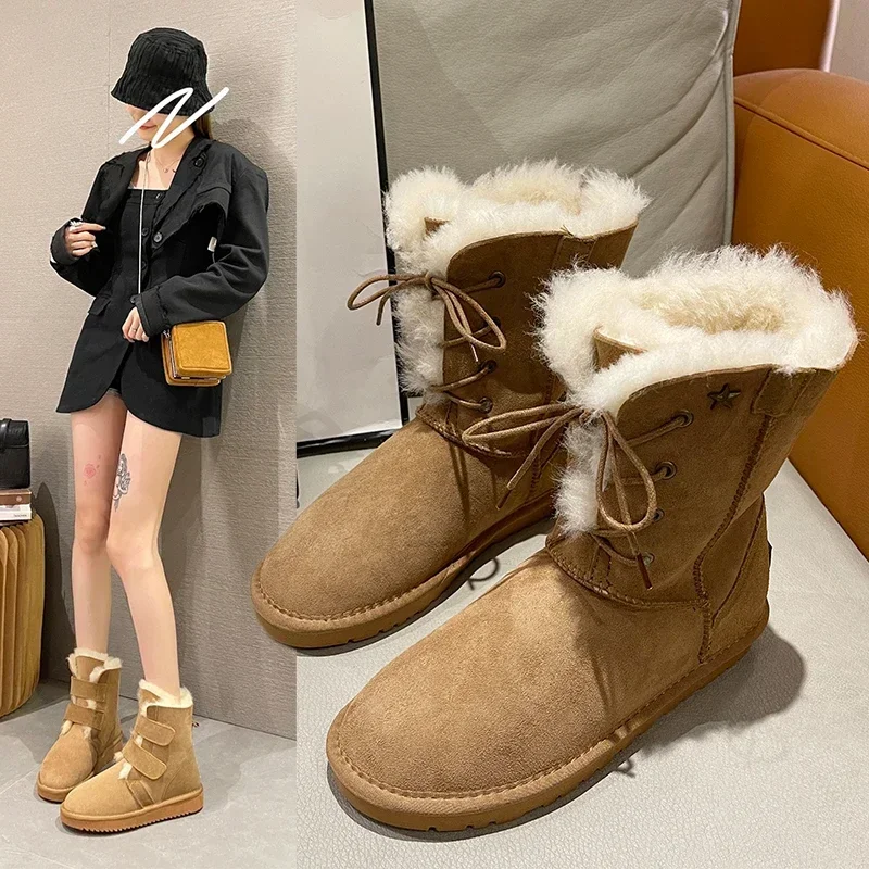 2023 New Women Winter Boots Thicken Fur Snow Boots Women's Leather Shoes Soft Bottom High Top Winter Shoes Ladies Non-slip Boots
2023 New Women Winter Boots Thicken Fur Snow Boots Women's Leather Shoes Soft Bottom High Top Winter Shoes Ladies Non-slip Boots
