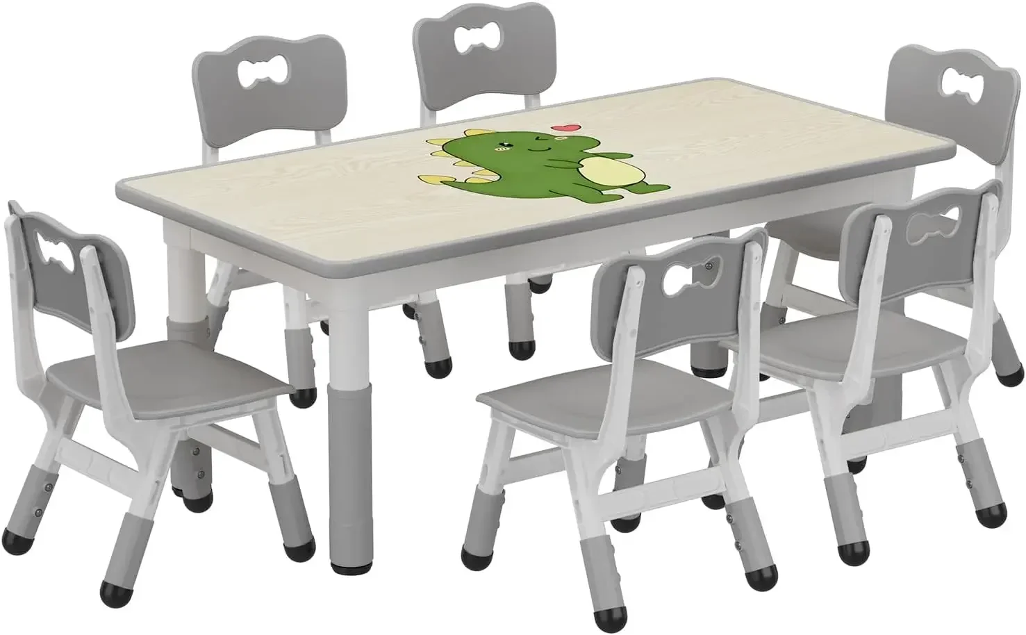 Kids Table and 6 Chairs Set, Height Adjustable Toddler Table and Chair Set for Ages 2-10, Graffiti Desktop, Non-Slip Legs, Child
Kids Table and 6 Chairs Set, Height Adjustable Toddler Table and Chair Set for Ages 2-10, Graffiti Desktop, Non-Slip Legs, Child