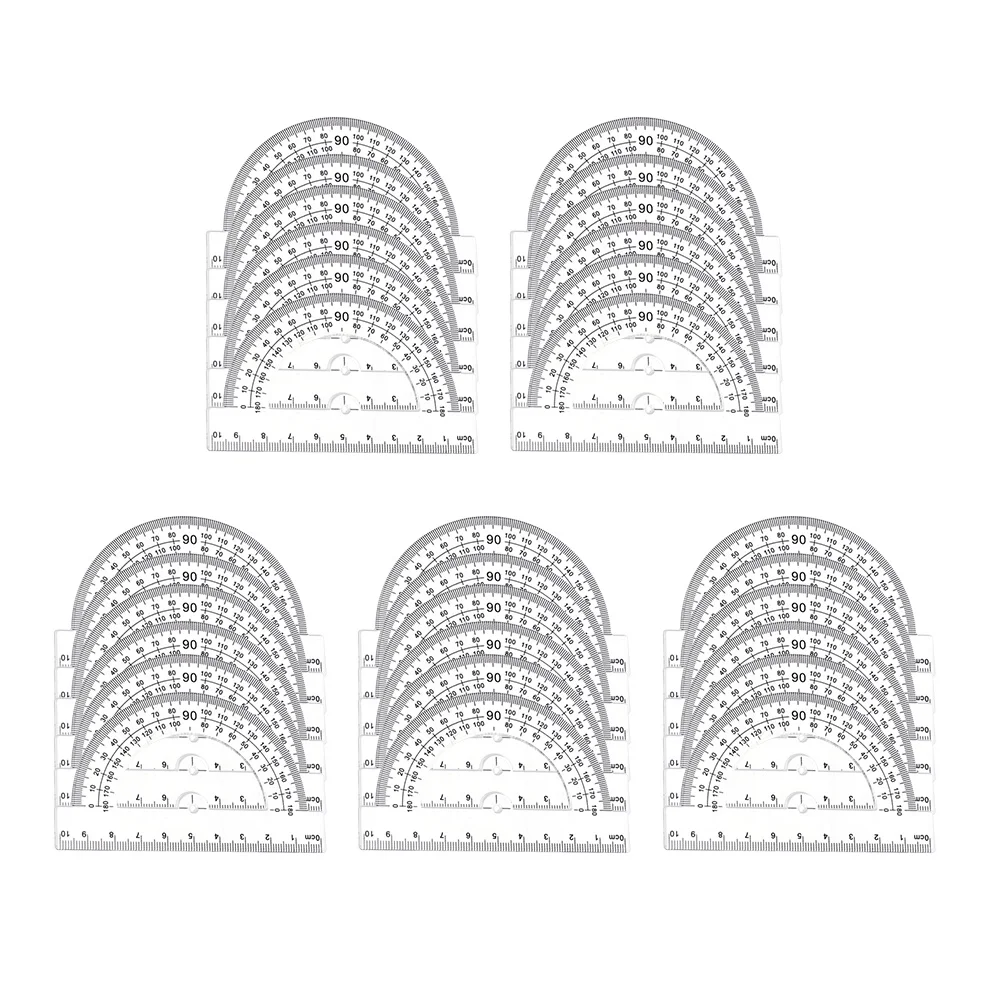 30pcs Clear Plastic Protractor 180 Degrees Measuring Ruler Centimeters Inch Marks Student School Drawing Tool
30pcs Clear Plastic Protractor 180 Degrees Measuring Ruler Centimeters Inch Marks Student School Drawing Tool