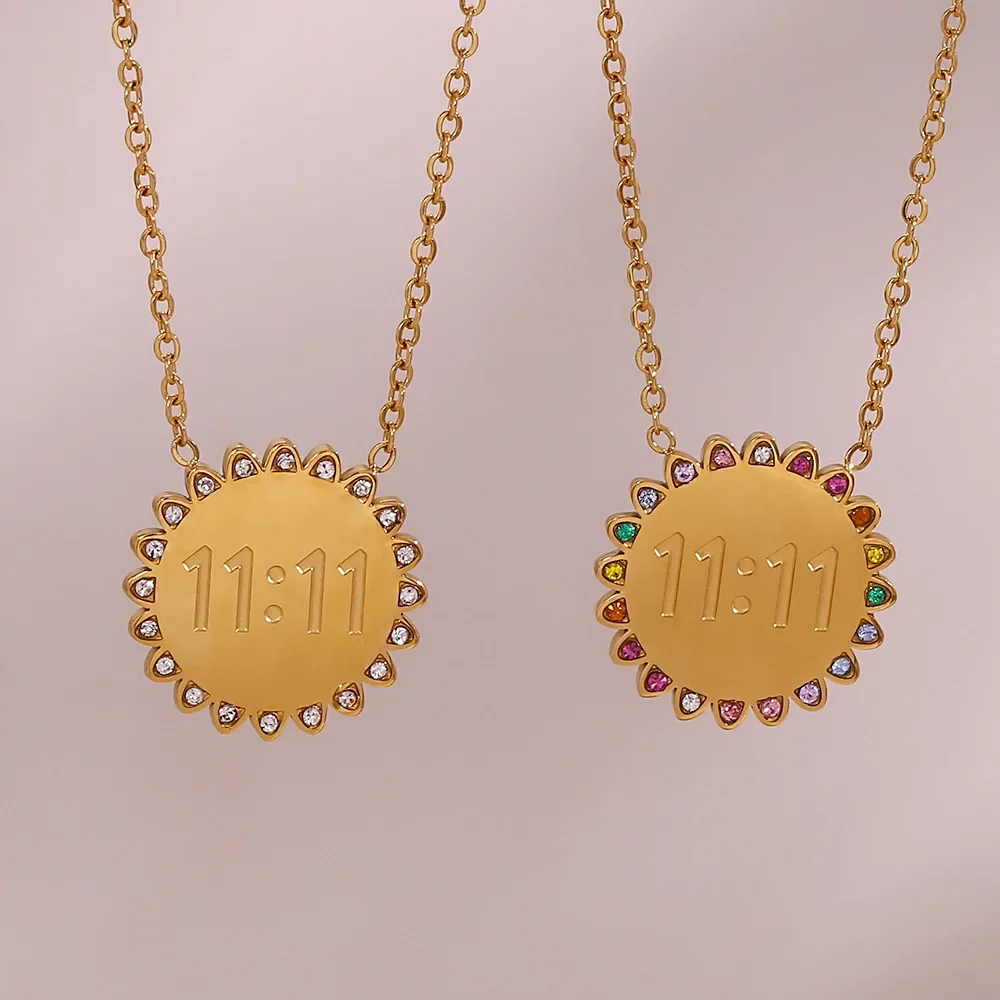 Fashion Delicate Colored Zircon Sunflower Pendant Necklace for Women Stainless Steel Fashion Tarnish Free Gold Color Jewerly
Fashion Delicate Colored Zircon Sunflower Pendant Necklace for Women Stainless Steel Fashion Tarnish Free Gold Color Jewerly