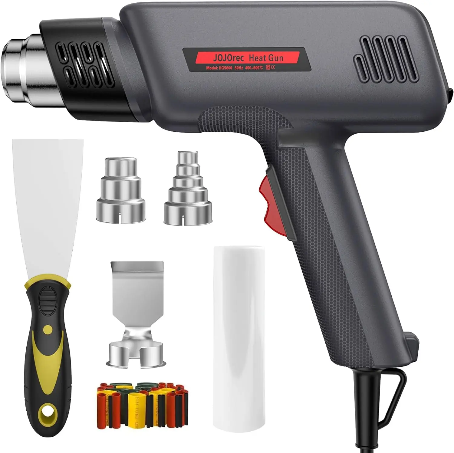 1800W Hot Air Gun, Dual-Temp 400/600°C, Fast Heating, Overload Protection, 6 Nozzles for DIY & Crafts
1800W Hot Air Gun, Dual-Temp 400/600°C, Fast Heating, Overload Protection, 6 Nozzles for DIY & Crafts