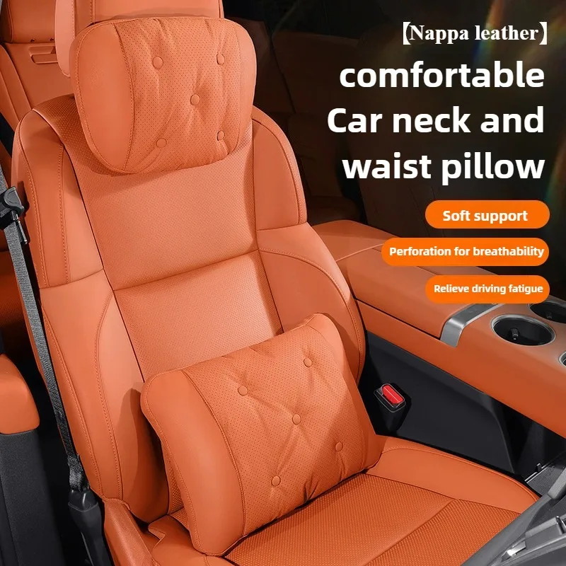 Nappa Leather Car Neck Pillow Lunmbar Support Comfortable Car Headrest Back Support Auto Accessories Interior Car Seat Pillow
Nappa Leather Car Neck Pillow Lunmbar Support Comfortable Car Headrest Back Support Auto Accessories Interior Car Seat Pillow