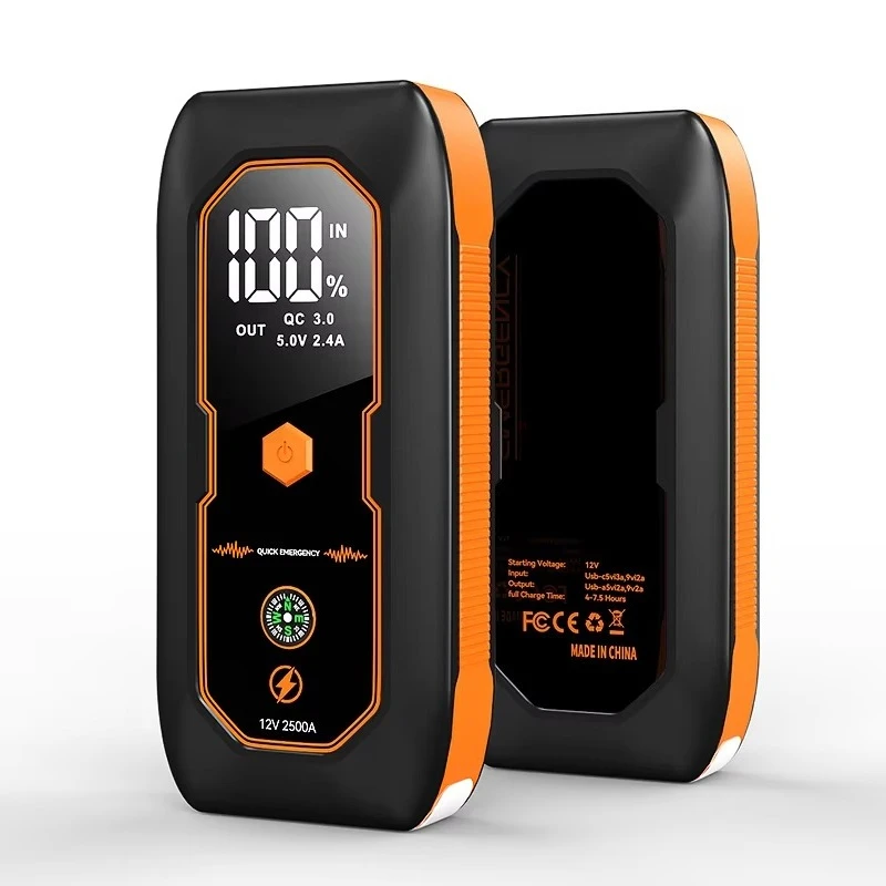 Portable car battery jump starter, emergency start power supply device
Portable car battery jump starter, emergency start power supply device