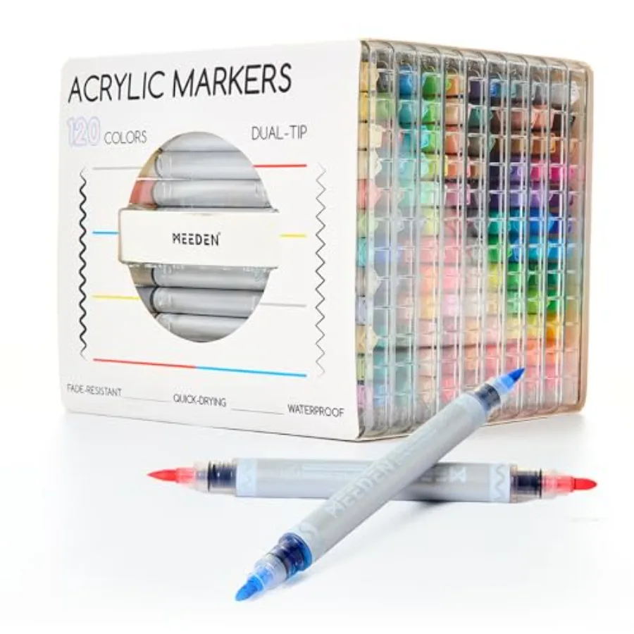 Artist Acrylic Paint Markers: 120 Colors Dual Tip Acrylic Marker with Brush and Round Tip for Art Supplies - Quick Dry Paint Pe
Artist Acrylic Paint Markers: 120 Colors Dual Tip Acrylic Marker with Brush and Round Tip for Art Supplies - Quick Dry Paint Pe