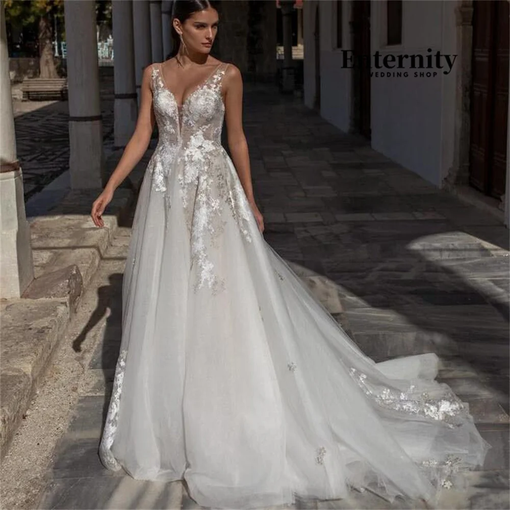 Customized Wedding Dress Zipper Spaghetti Strap Charming Lace Applique Sexy Floor-length Bridal Gown 2024 Vestidos De Novi
Customized Wedding Dress Zipper Spaghetti Strap Charming Lace Applique Sexy Floor-length Bridal Gown 2024 Vestidos De Novi